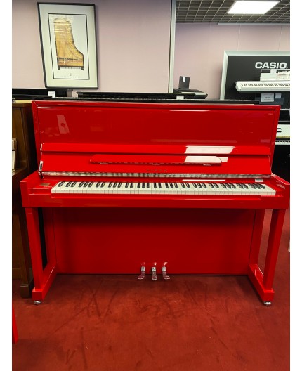 Piano vertical H118 rojo brillante nuevo Tienda Thionville Color Rojo Cromo Plata