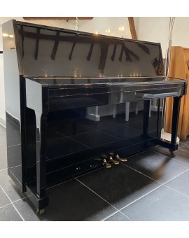 Used upright piano SCHAEFFER 110C lacquered black brass fittings
