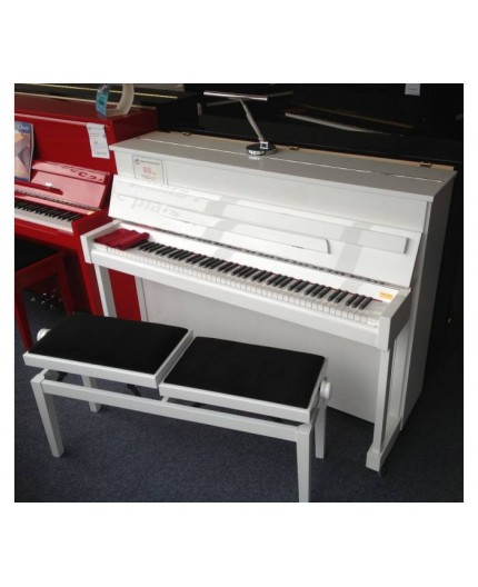 CLASSIC 20-BM-SKB banquette réglable pour piano numérique BLANC MAT -  dessus skaï blanc